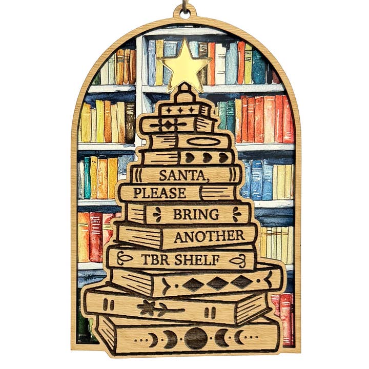 TBR Shelf Ornament, Book Lover Ornament for Readers for wholesale by Art by Sharell