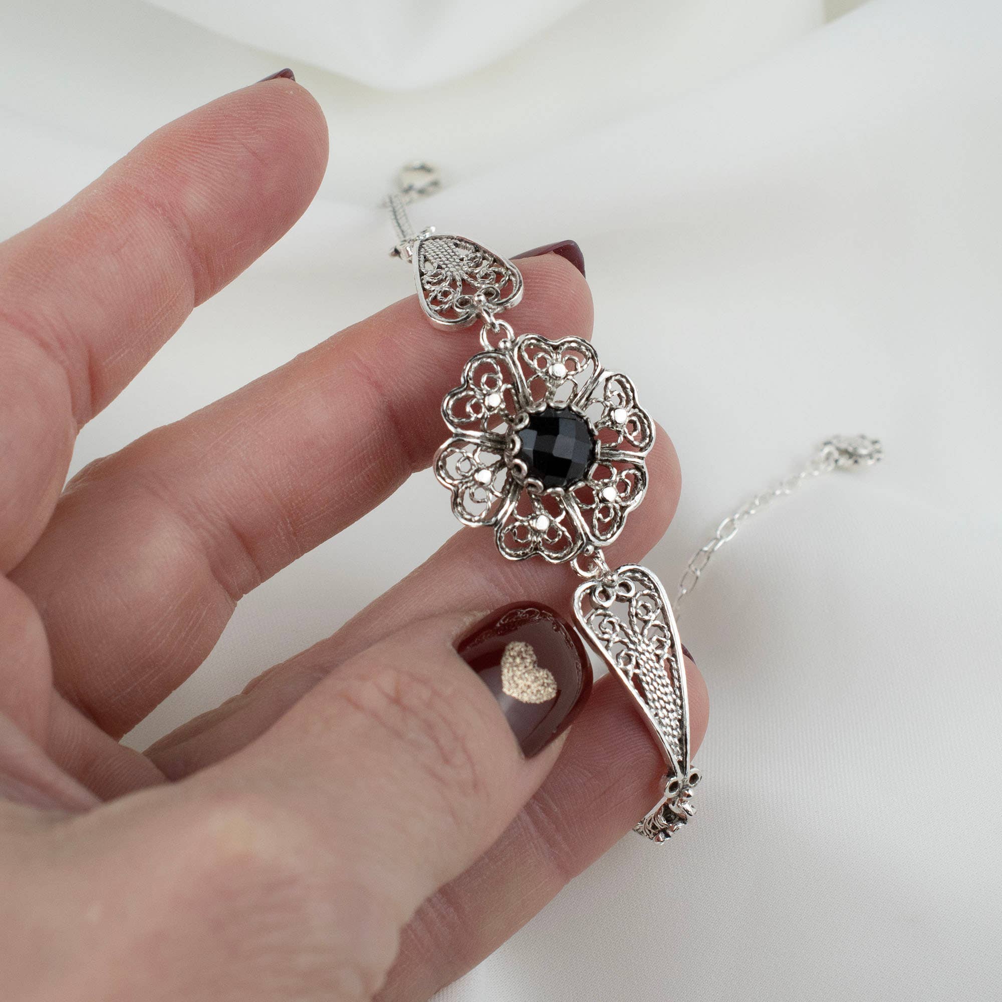 Filigranist Jewelry - Wholesale Link & Chain Bracelet - Sterling Silver  Clover Flower Woman Link Bracelet15