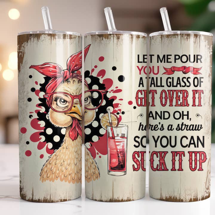 Deixa-me servir-te um copo alto - copo fino de 20oz com tema de frango. por atacado de Dogwood Graphics & Design