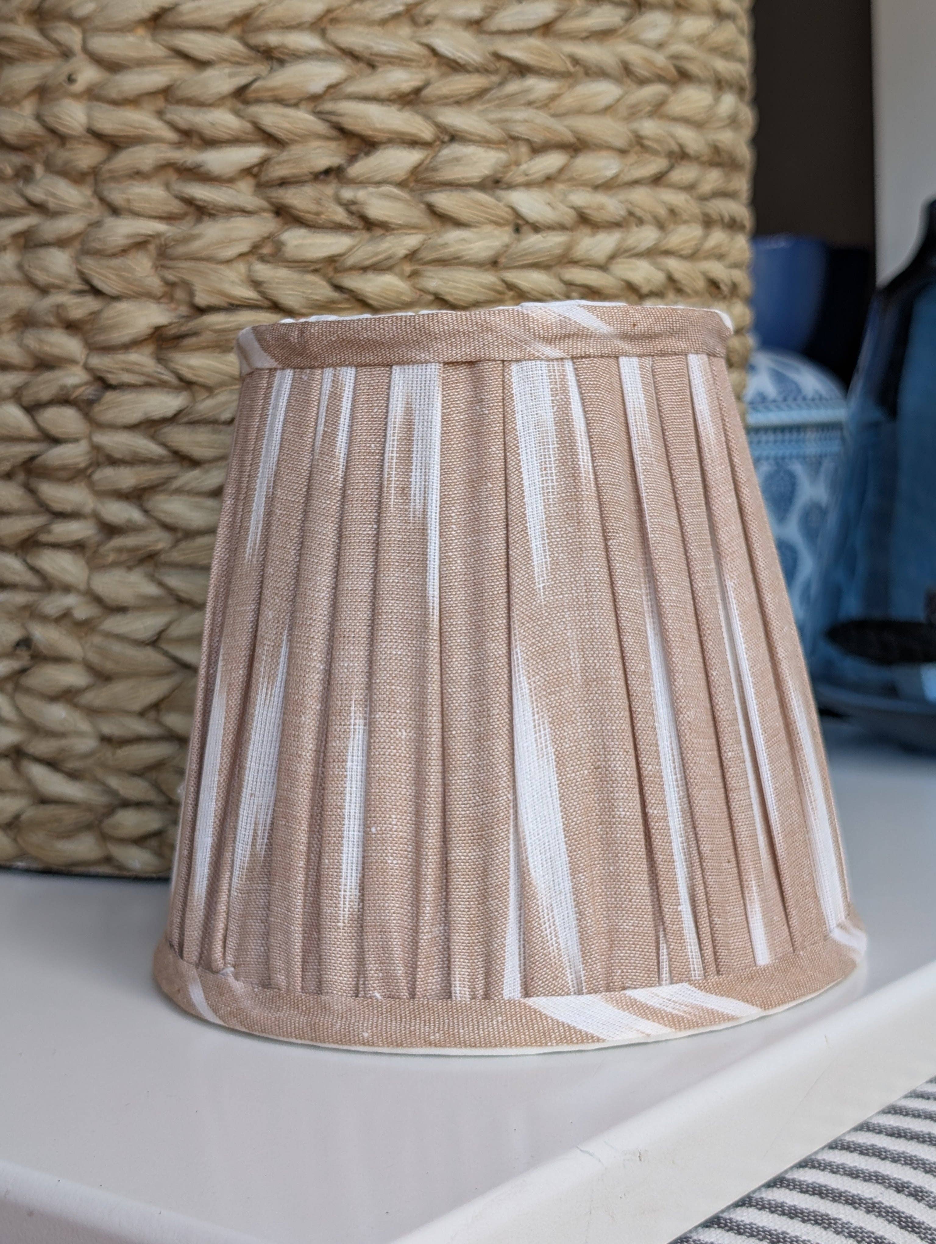 LNH EDIT - Wholesale Lamp Shade - Beige Ikat Pleated Lampshade3