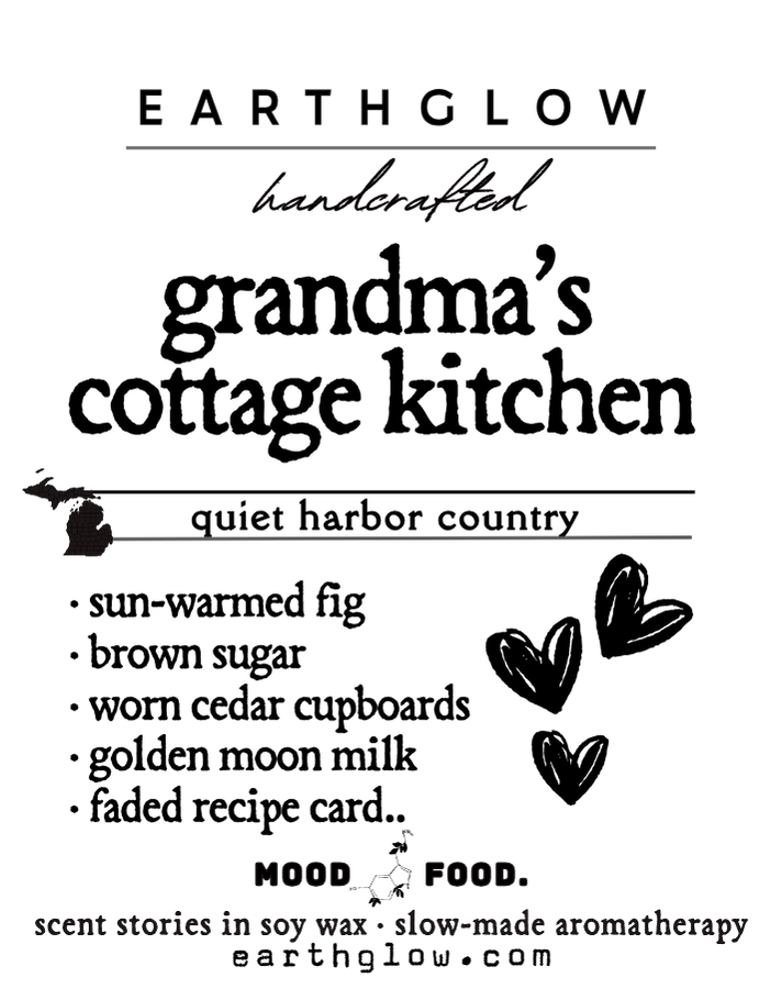 Earthglow - Wholesale Jar/Filled Candle - Grandma's Cottage Kitchen | 11 oz Natural Soy Blend Candle1