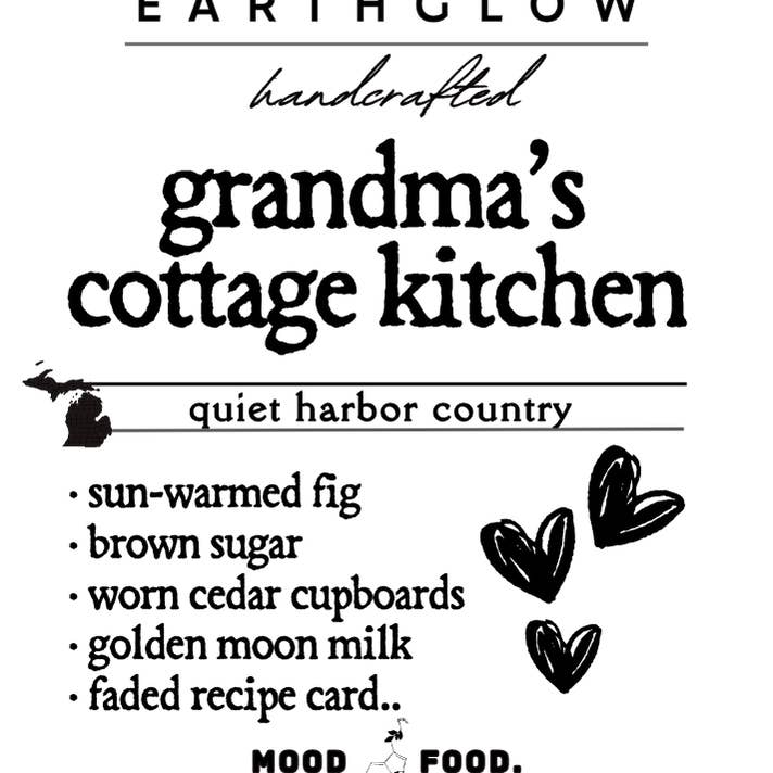 Earthglow - Wholesale Jar/Filled Candle - Grandma's Cottage Kitchen | 11 oz Natural Soy Blend Candle1