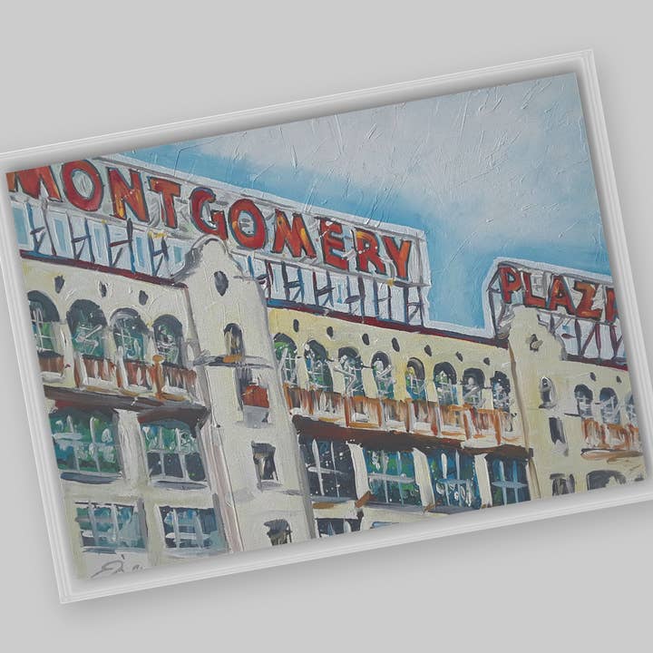 Fort Worth – Montgomery Plaza Ansichtkaart voor wholesale door Eric Hanson Artwork