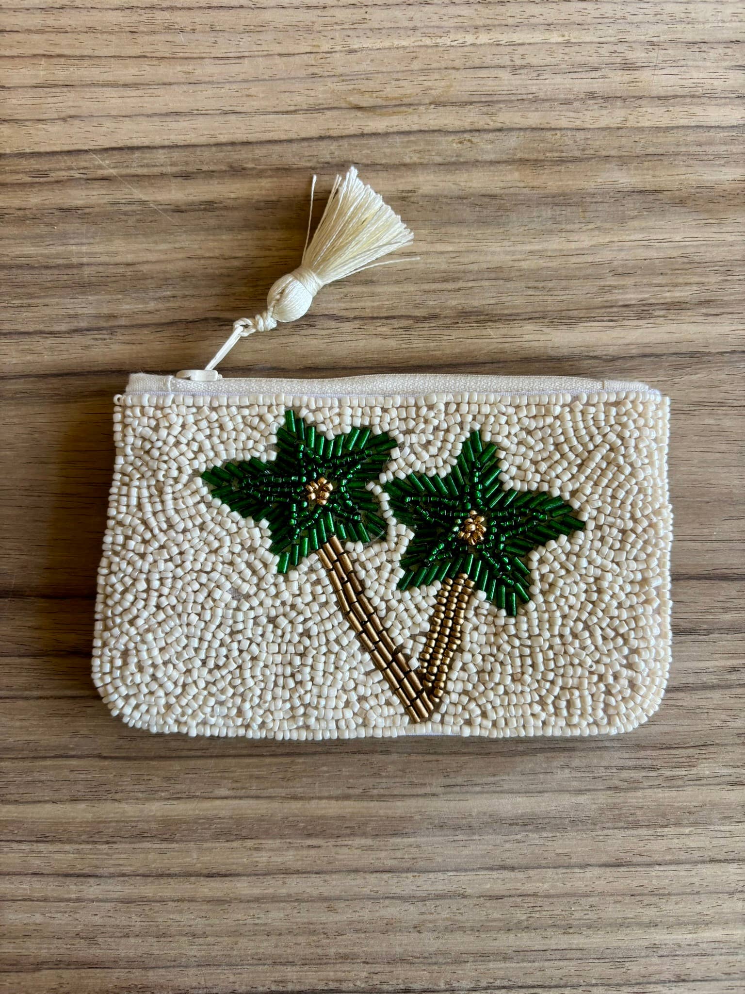 Muno - Wholesale Coin Purse - Women's - Handcrafted Beaded Palm Tree Pouch * Gift * Spring *