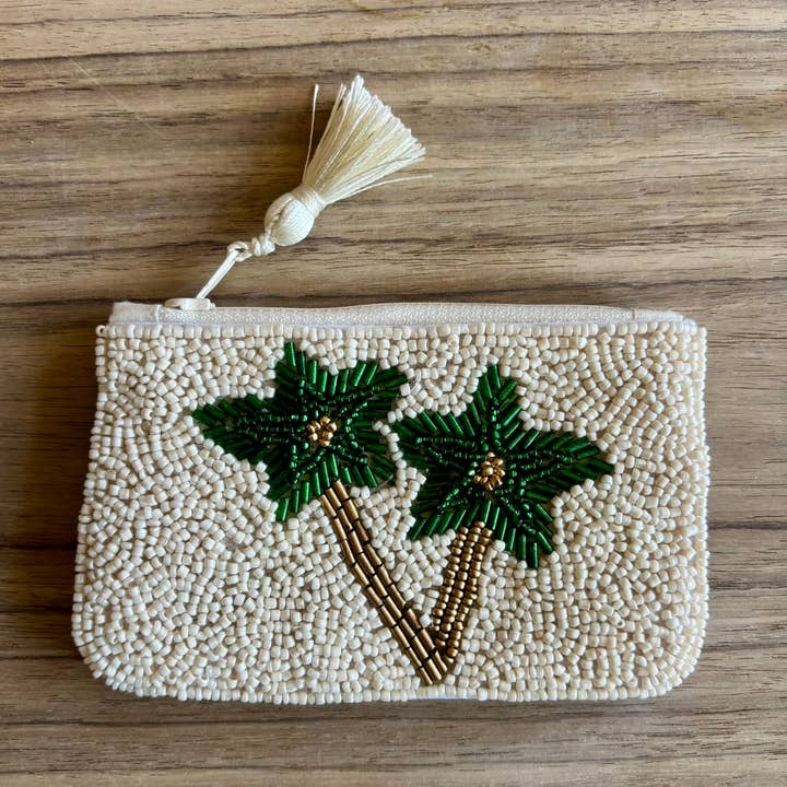 Handcrafted Beaded Palm Tree Pouch * Gift * Spring * for wholesale by Muno
