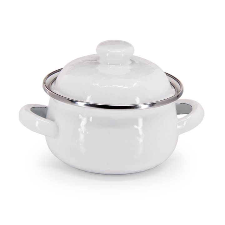 Golden Rabbit Home - Wholesale Cooking Pot - Set of 2 Solid White Petite Tureen