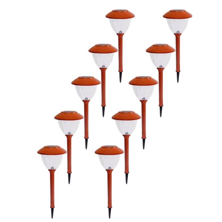 OutdoorSolarOutlet - Wholesale Outdoor/Lawn Light - Energizer 10Pack Solar LED Pathway Lights Outdoor-Stainless Steel(Tangerine)