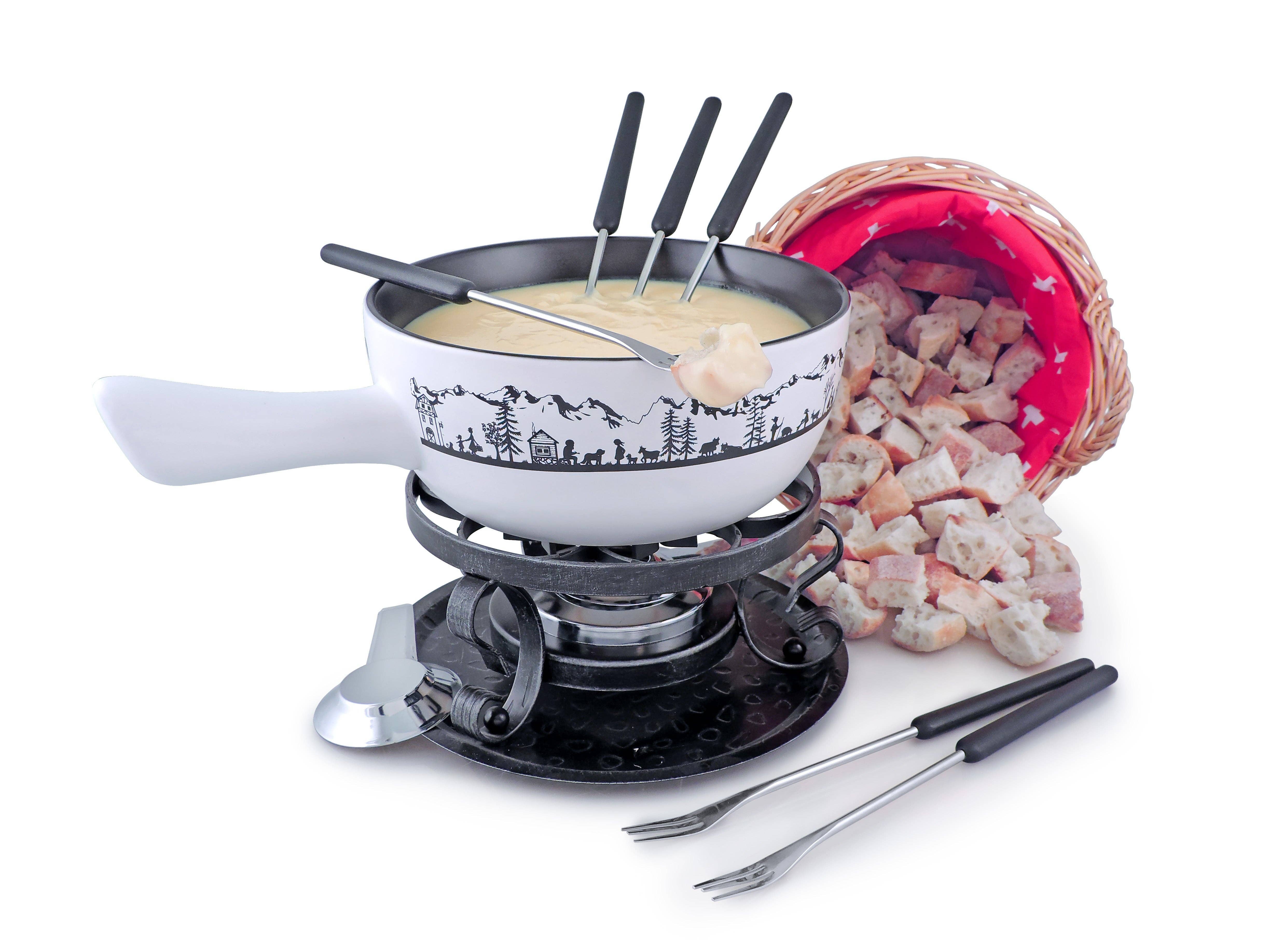 DK Household Brands Canada Ltd - Wholesale Cookware Set - 9-Piece Ceramic Fondue Set | Heidi | Swissmar1