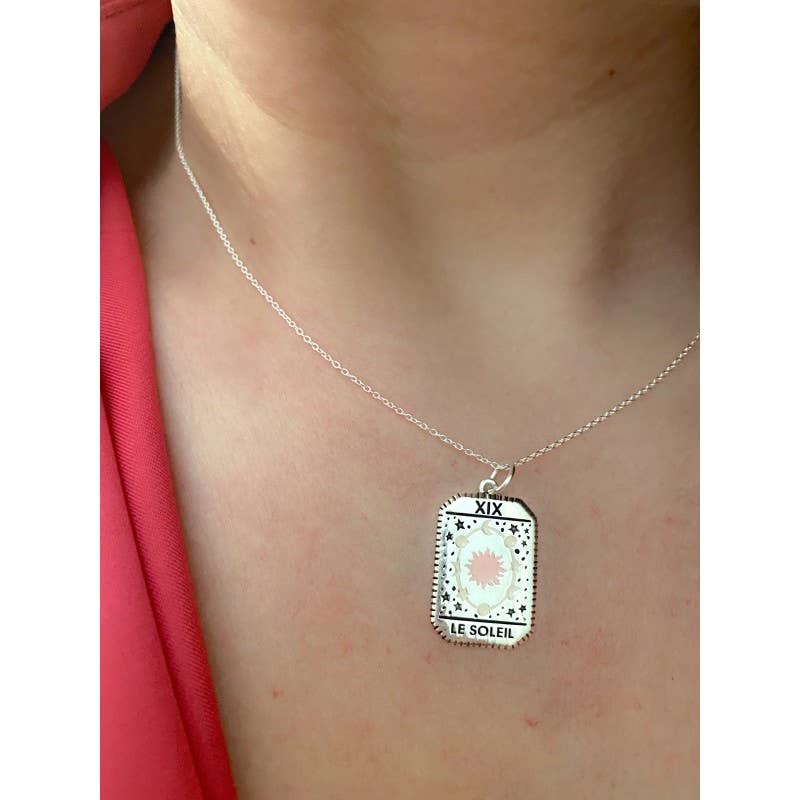 COM FORSA SL – Engroshandel Halskæde med vedhæng – Vedhæng i sterlingsølv 925 Le Soleil Tarot 14x20 mm0