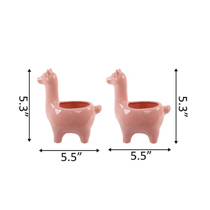 Flora Bunda Inc - Wholesale Plant Pot - Pink Ceramic Llama Plant Pot - Set of 22
