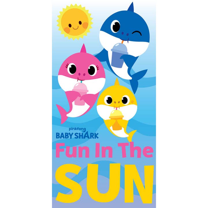 Evidence - Wholesale Bath Towel - Kids & Baby - Baby Shark Kids Beach Towel - 70X140 - Light Blue