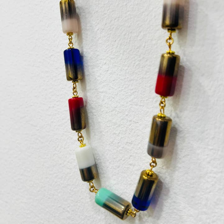 Filo perle vetro due colori per la vendita all'ingrosso da parte di Pampa Mia