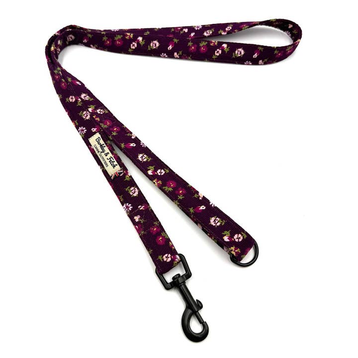 Berry Blossom Corduroy Dog Lead for wholesale by Barkley and Fetch
