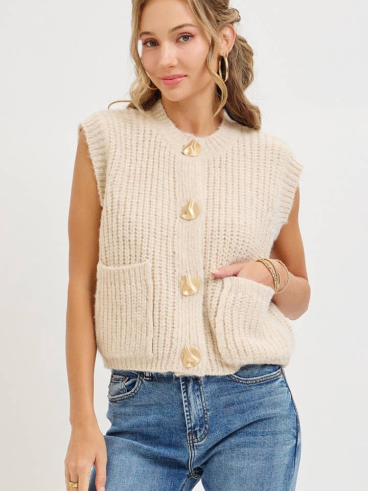 Sweet Lovely by Jen - Wholesale Knit Sweater - Women's - CHUNK SWEATER KNIT VEST 19