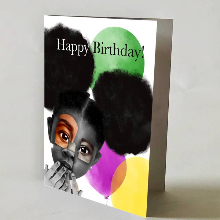 Happy Birthday Puffs Greeting Card for wholesale by Dafri Studios