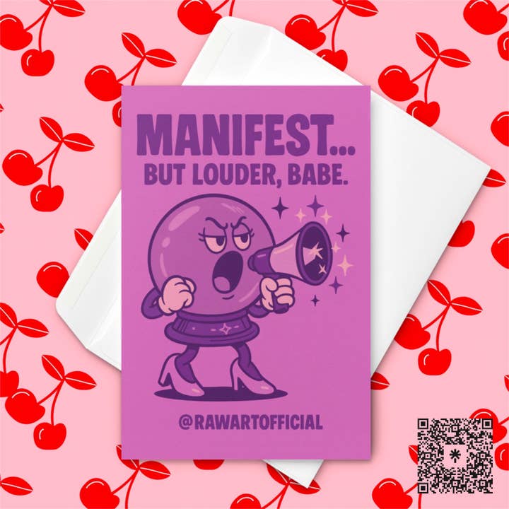 Funny Retro Crystal Ball Good Luck Card: Witchy Encouragement for wholesale by Hot Mess Paper Co.