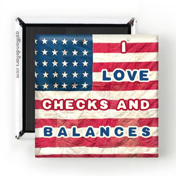 I Love Checks and Balances Magnet; Anti-Trump Magnet: Flag for wholesale by A Zillion Dollars