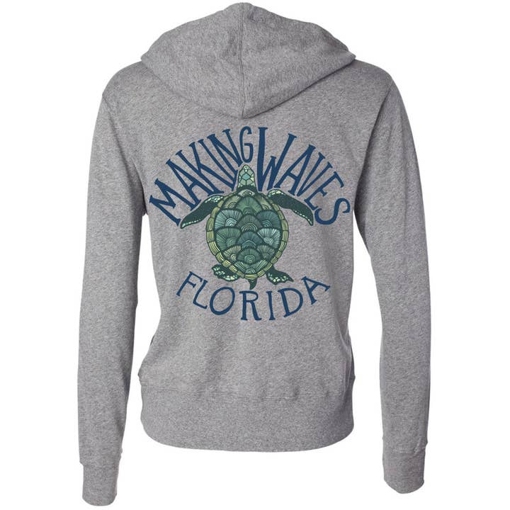 Sea Turtle Florida Zipper Hoodie for wholesale by State Bliss