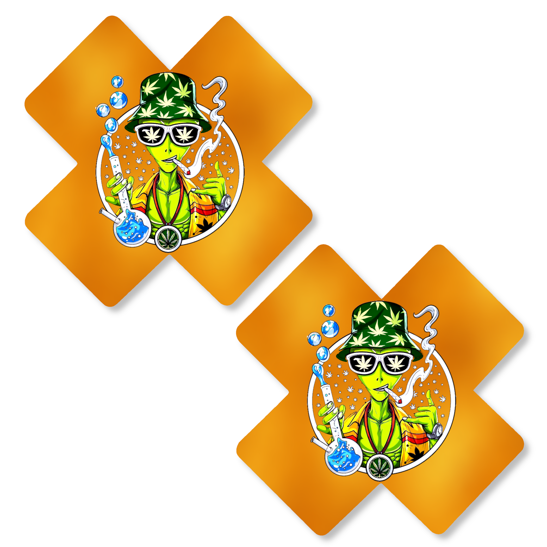 Niptees - Wholesale Nipple Pasties - Women's - Smoking Alien Nipple Cover Pasties | Fun for Festivals6