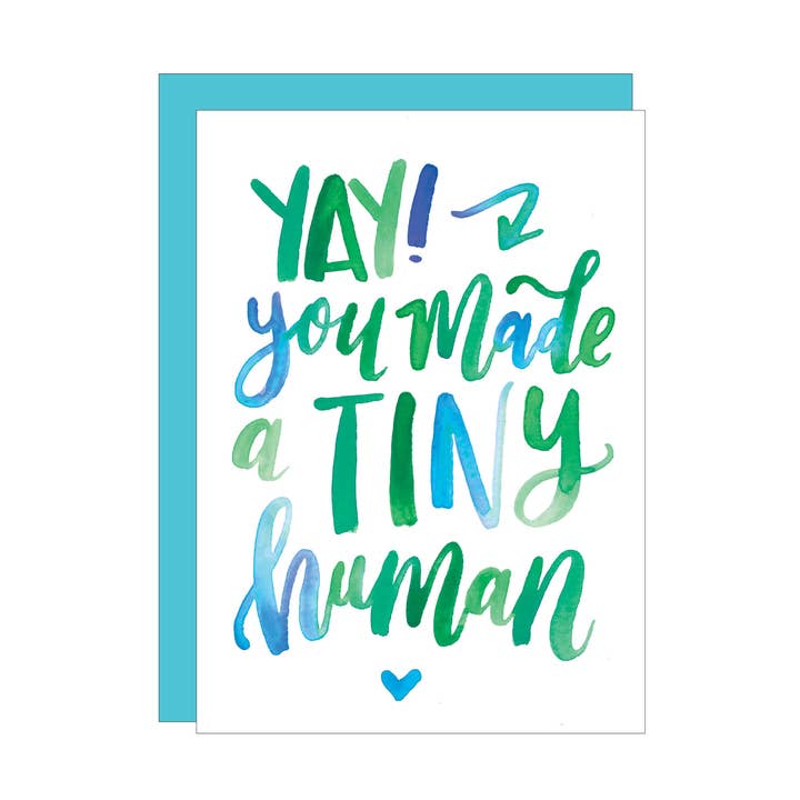 Tarjeta de felicitación Tiny Human para venta al por mayor de Katie Elizabeth Lettering
