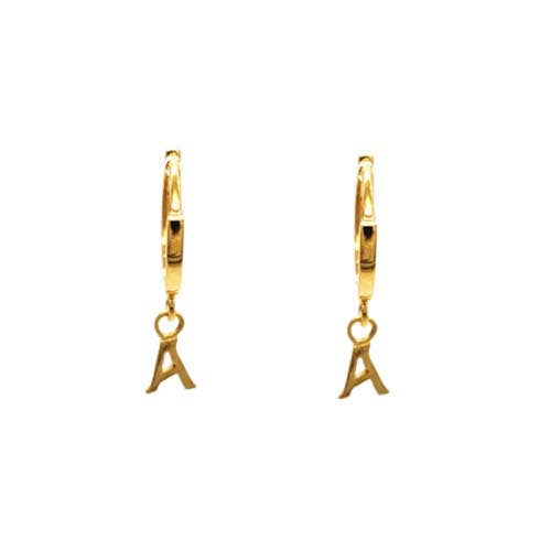 STERLING HUGGIE ER LETTER A GOLD for wholesale by Fabienne