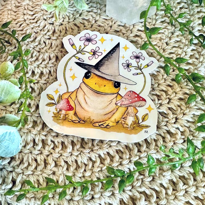 NOMAD Moon Magic - Wholesale Sticker - Witchy Frog and Mushroom Glossy Vinyl Sticker, Handmade