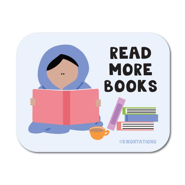 Autocollant en vinyle mat "Lisez plus de livres" pour les amoureux des livres pour la vente par Kwohtations