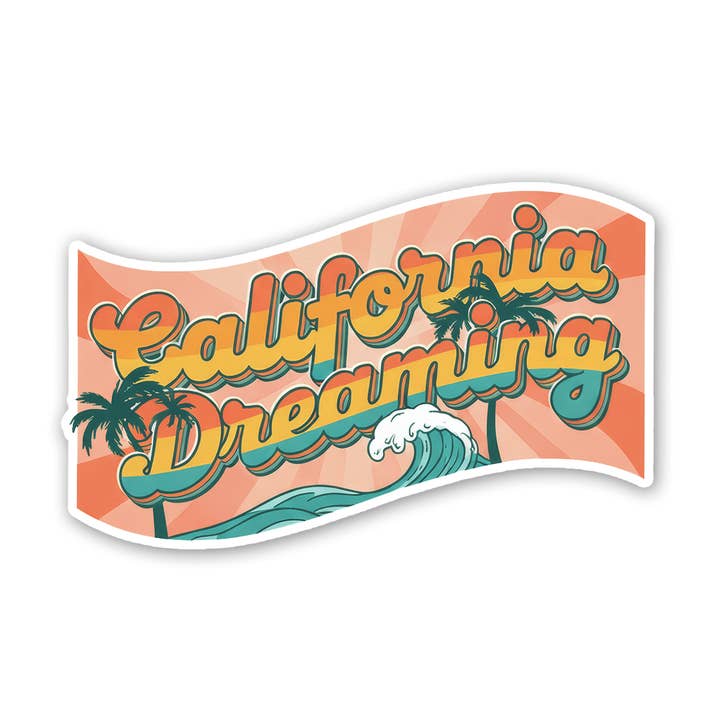 Autocollant California Dreaming pour la vente par Sticker Atlas