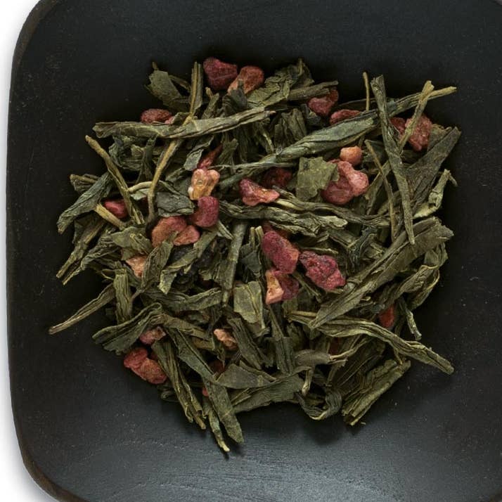 Raspberry Green Tea, Organic, Non ETO, Non Irradiated, 1 lb for wholesale by Frontier Co-op