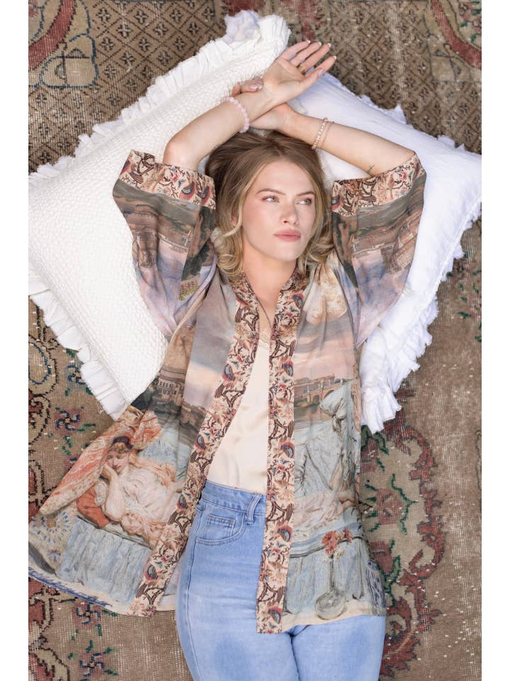 Market of Stars (USA) - Wholesale Kimono - Women's - Imaginarium Matinée Duster Kimono w/ Moon mid-length6