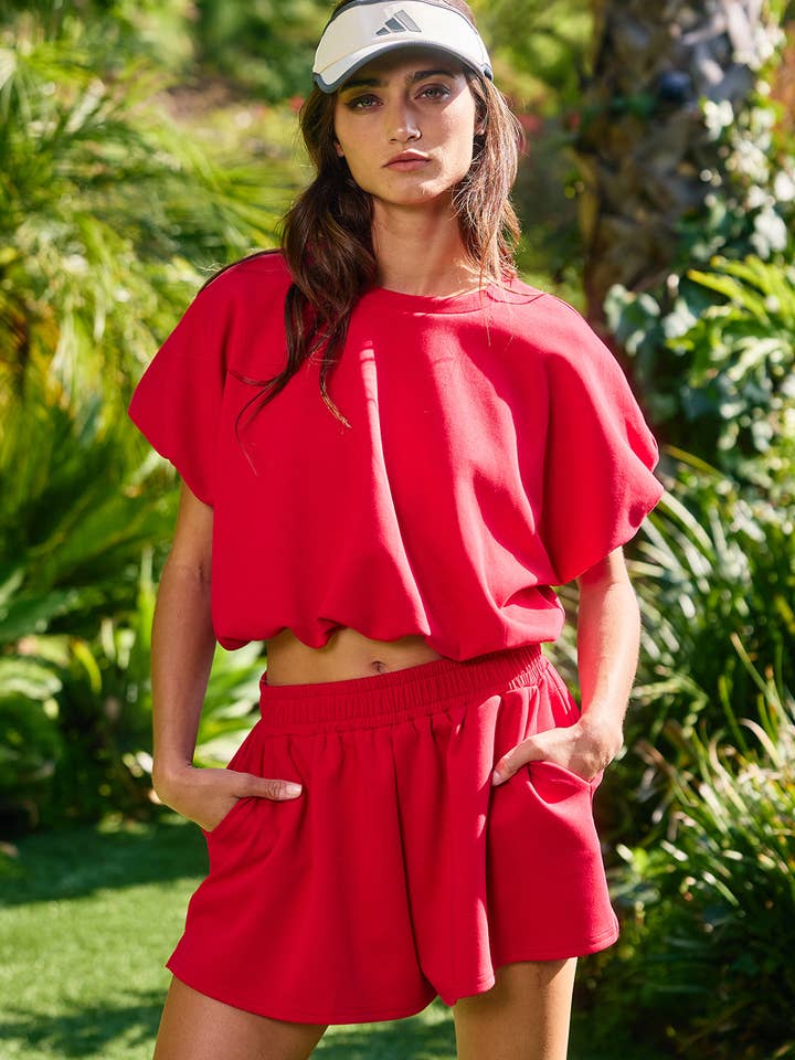 BUCKETLIST INC - Wholesale Shorts - Women's - P5468A Scuba Elastic Waist Banded Solid Shorts24