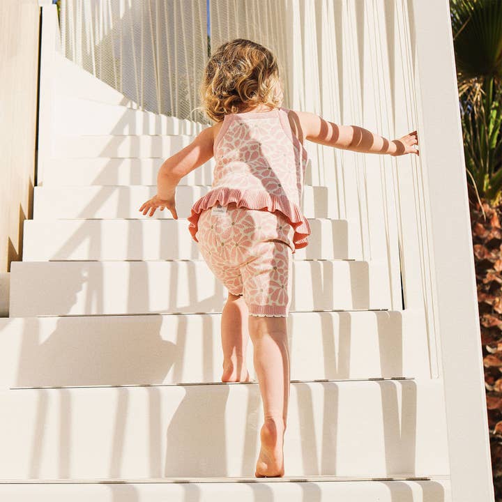 Jacquard Knit Scallop Bike Short - Hibiscus for wholesale on Faire5