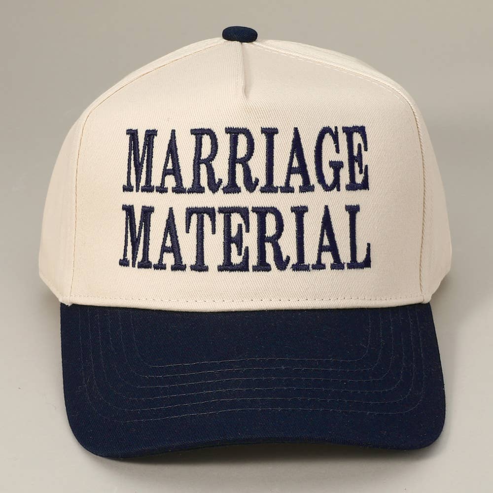 Sensibling Corp. - Wholesale Baseball Cap - Unisex - MARRIAGE MATERIAL Message Embroidered Baseball Cap1