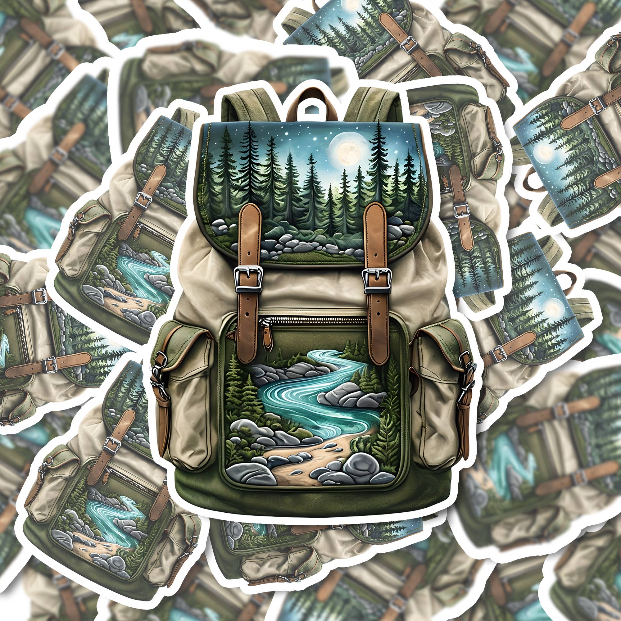 PiggyPrintStickers – wholesale Klistermärke – Ryggsäcksklistermärke | Bergfloddesign | Vinyldekal3