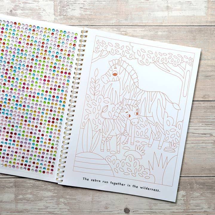 Robert Frederick Ltd - Wholesale Book - Kids - Gem Art Activity Book - Jungle Animals