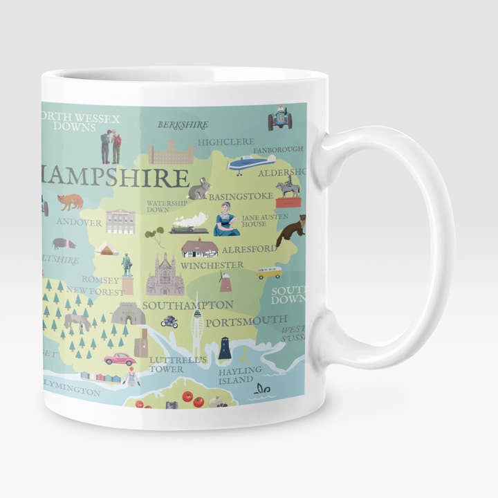 Tasse de salutation HAMPSHIRE pour la vente par Betty Boyns Designs
