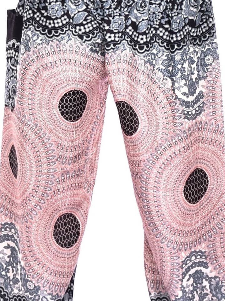 Pantaloni a vita alta geometrici floreali Boho Chic T5 per la vendita all'ingrosso da parte di Abfab