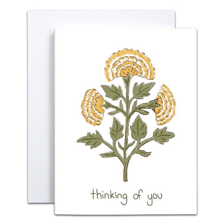 Biglietto di Auguri "Pensando a Te" Marigold - Interno Vuoto per la vendita all'ingrosso da parte di mo.mitt