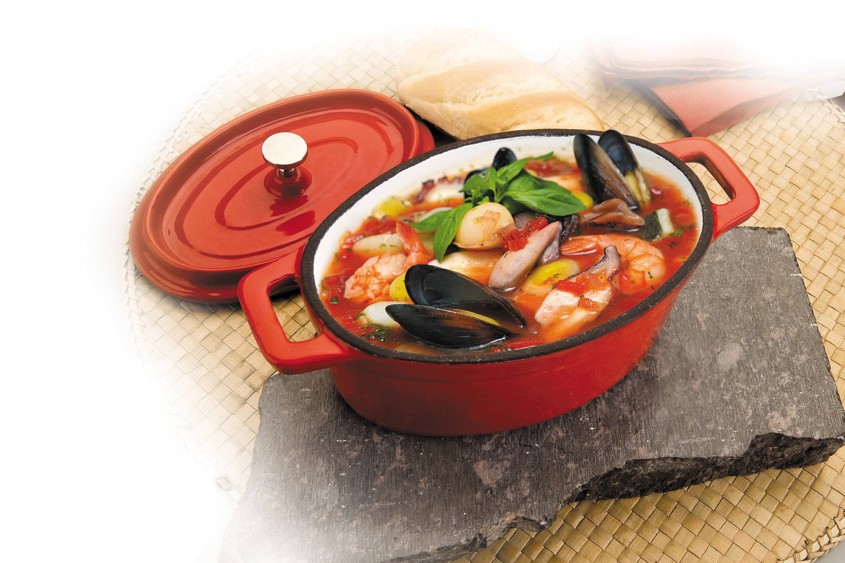 Ibili – Großhandel Kochtopf – IBILI - Rote ovale Mini-Cocotte 15X10X6 cm1