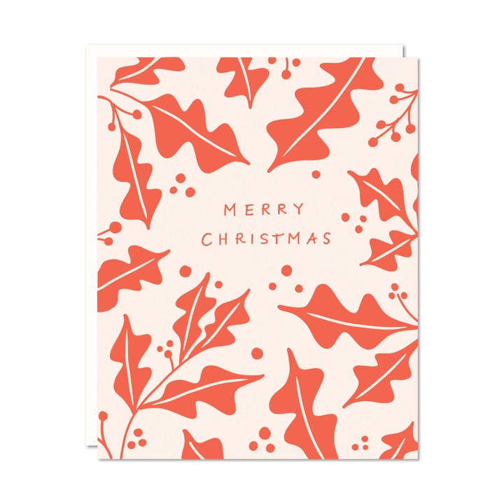 Merry Christmas Holly - Holiday Card for wholesale by Odd Daughter Paper Co.