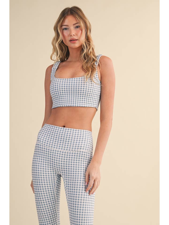 KIMBERLY C - Wholesale Sports Bra - Women's - Gingham Print Ruched Bra Top72