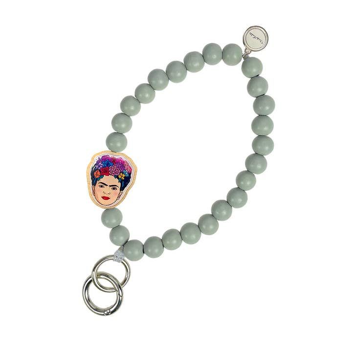 Frida Kahlo key chain light grey for wholesale by Escapulario