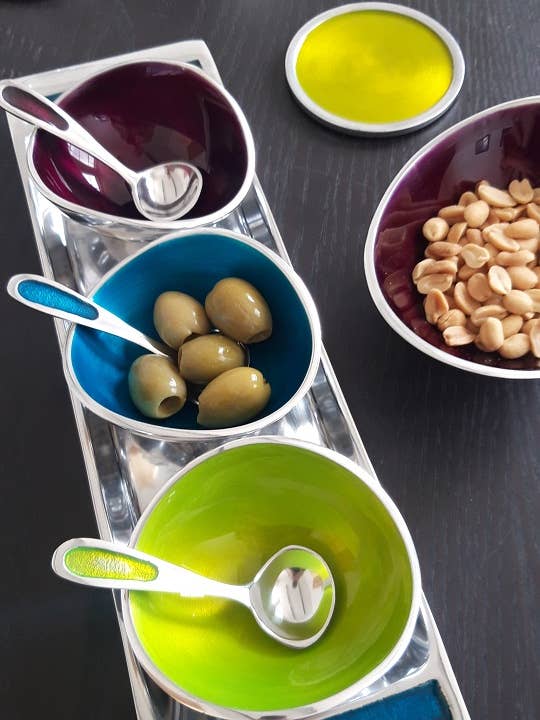 Modern Summer Condiment Dips Sauces Serving Set with Spoons for wholesale by Oh So Pretty & Green