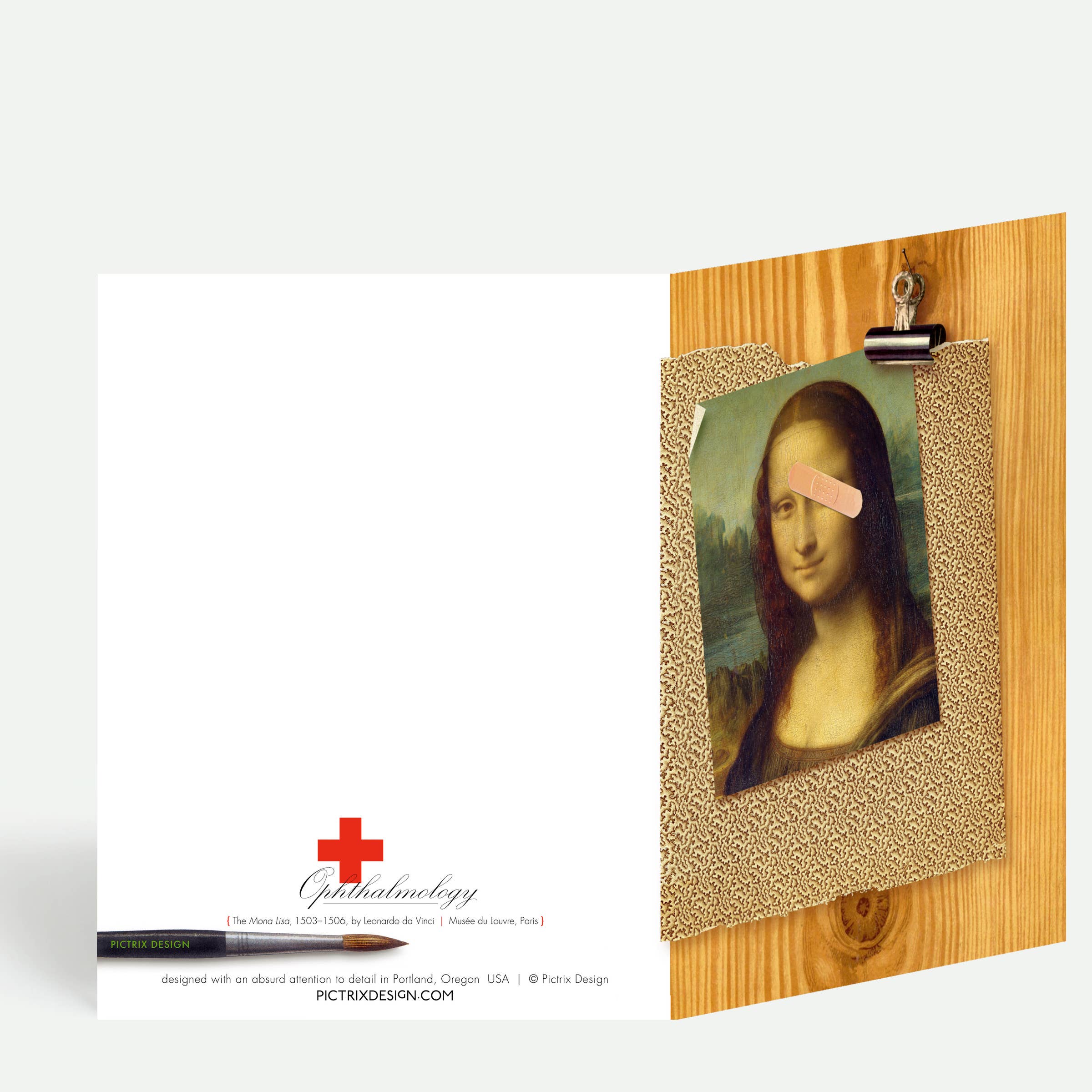 Pictrix Design - Vendita all'ingrosso Biglietti di auguri di pronta guarigione - Scheda di guarigione «Oftalmologia» (Mona)1