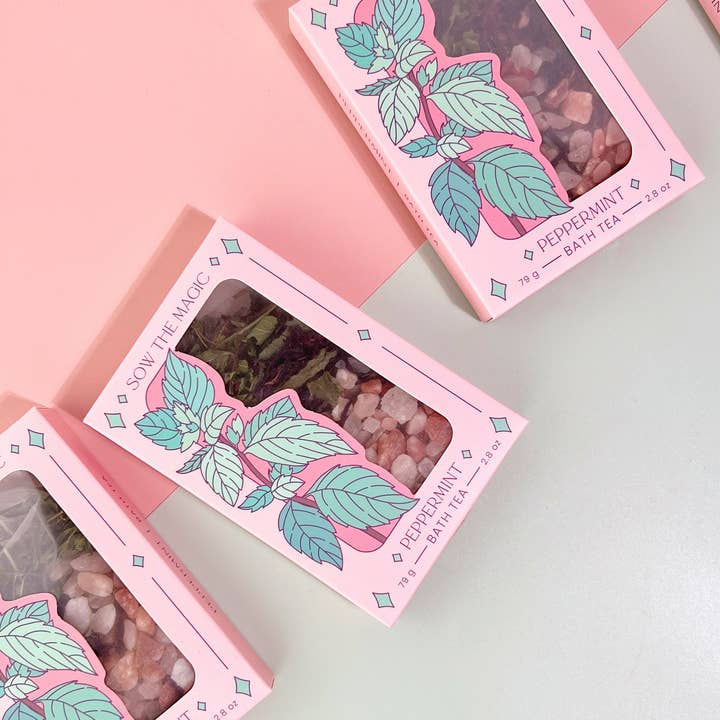 Sow the Magic - Wholesale Bath Soak/Milk - Peppermint Tarot Botanical Bath Tea Box