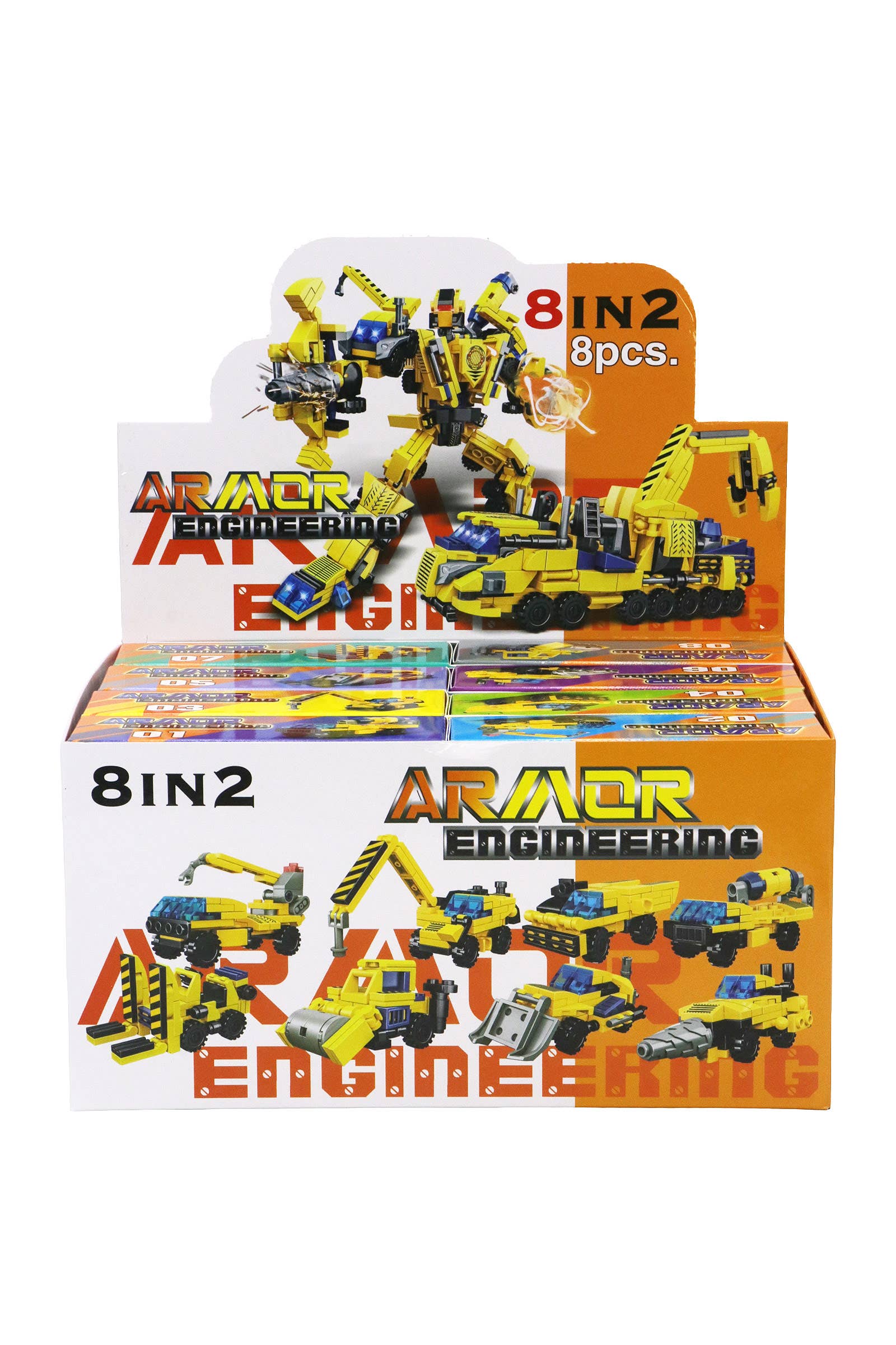 ASSORTED Construction Vehicle Diy Building Block - 8 Box for wholesale on Faire2
