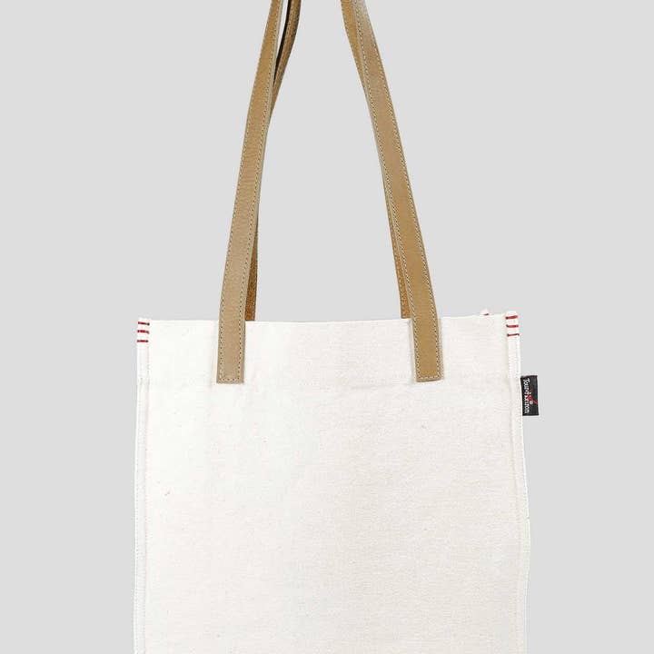 TOTE BAG LEATHER STRAP, NATURAL for wholesale by Tour d'Horizon