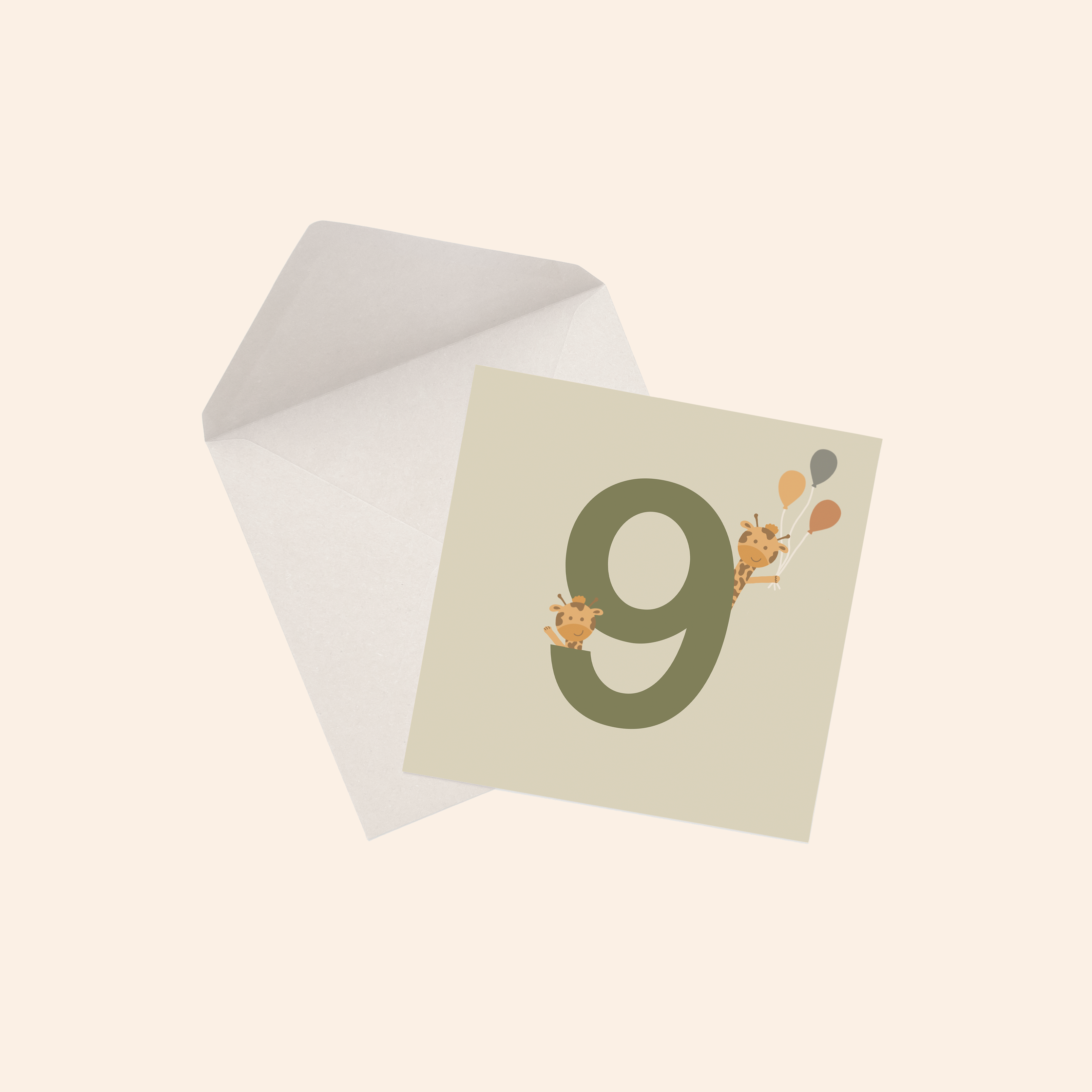 Flora and Mae Creative - Wholesale Birthday card - Birthday Numbers - Green8