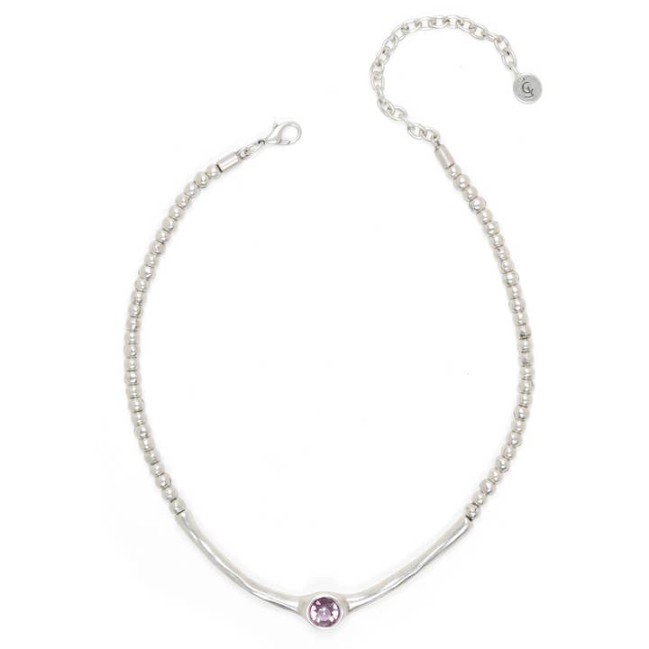 Handgemaakte halsketting van kristaltin - NN3518 roze voor wholesale door Chanour