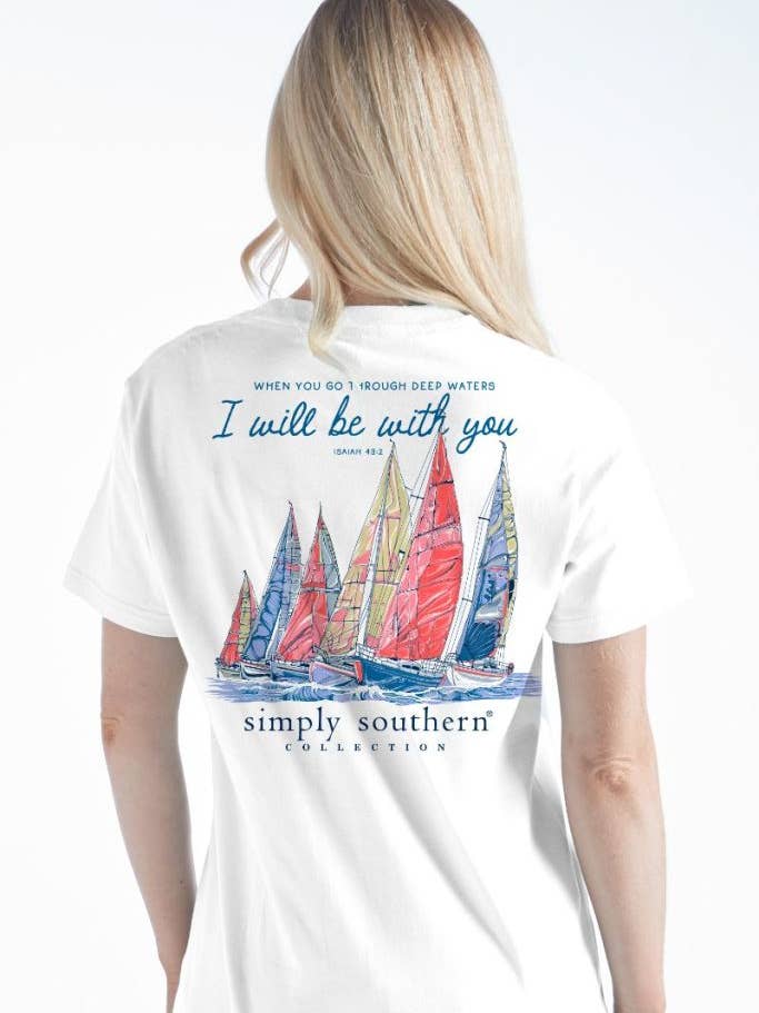 simply southern - Wholesale Screen Printed T-Shirt - Women's - SS-WATER-WHITE